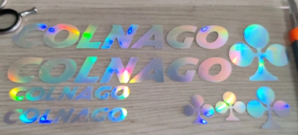 adesivi bici - 8 adesivi Colnago 2025- Argento Olografico - Immagine 2 di 4