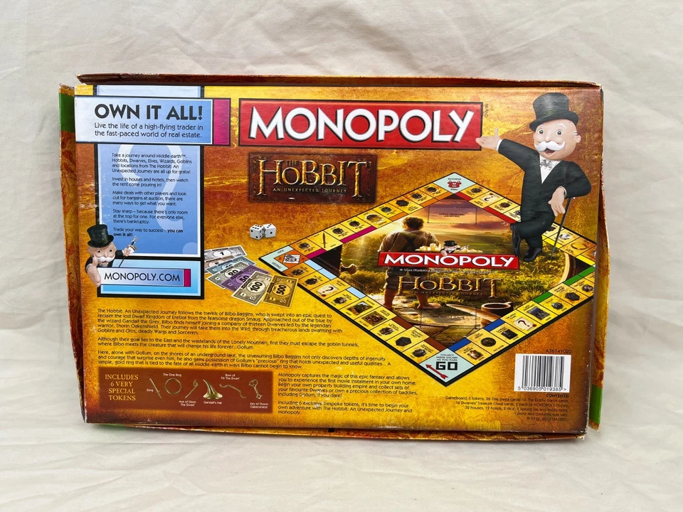Monopoly The Hobbit An Unexpected Journey Board Game MISSING SOME PARTS - Image 3 of 4