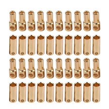 Nuofany 20Pairs Gold-Plated 5.0MM 5MM Banana Plug Bullet Male Female Connecto...