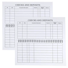 Geyee 2 Set Totally 50 Sheets Check Registers for Personal Checkbook Large Pr...
