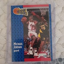 Fleer 1991-92 League Leaders Michael Jordan #220 Chicago Bulls Basketball Card
