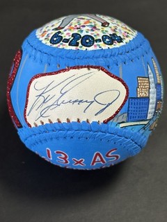 Ken Griffey Jr HOF Mariners Signed Carter X Hand Painted Baseball AUTO UDA