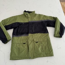 Columbia Ski Coat Boys Youth Size 18/20 XL Green Black Warm Winter Jacket Omni