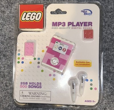 LEGO by Digital Blue MP3 Player 2GB #LG14001 w/3.5mm Pink Brand-New Sealed