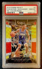 PSA 10 • 2018-19 Panini Select • Shai Gilgeous-Alexander #7 Tri-Color Prizm