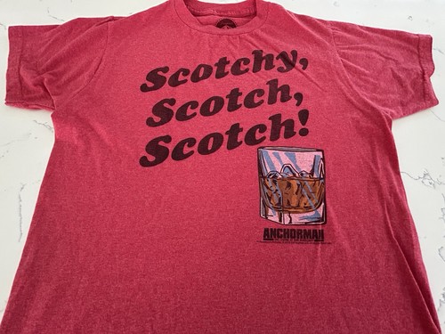 2012 Anchorman Film Scotchy Scotch! Ron burgunderrotes T-Shirt, Erwachsene Large - Bild 6 von 7