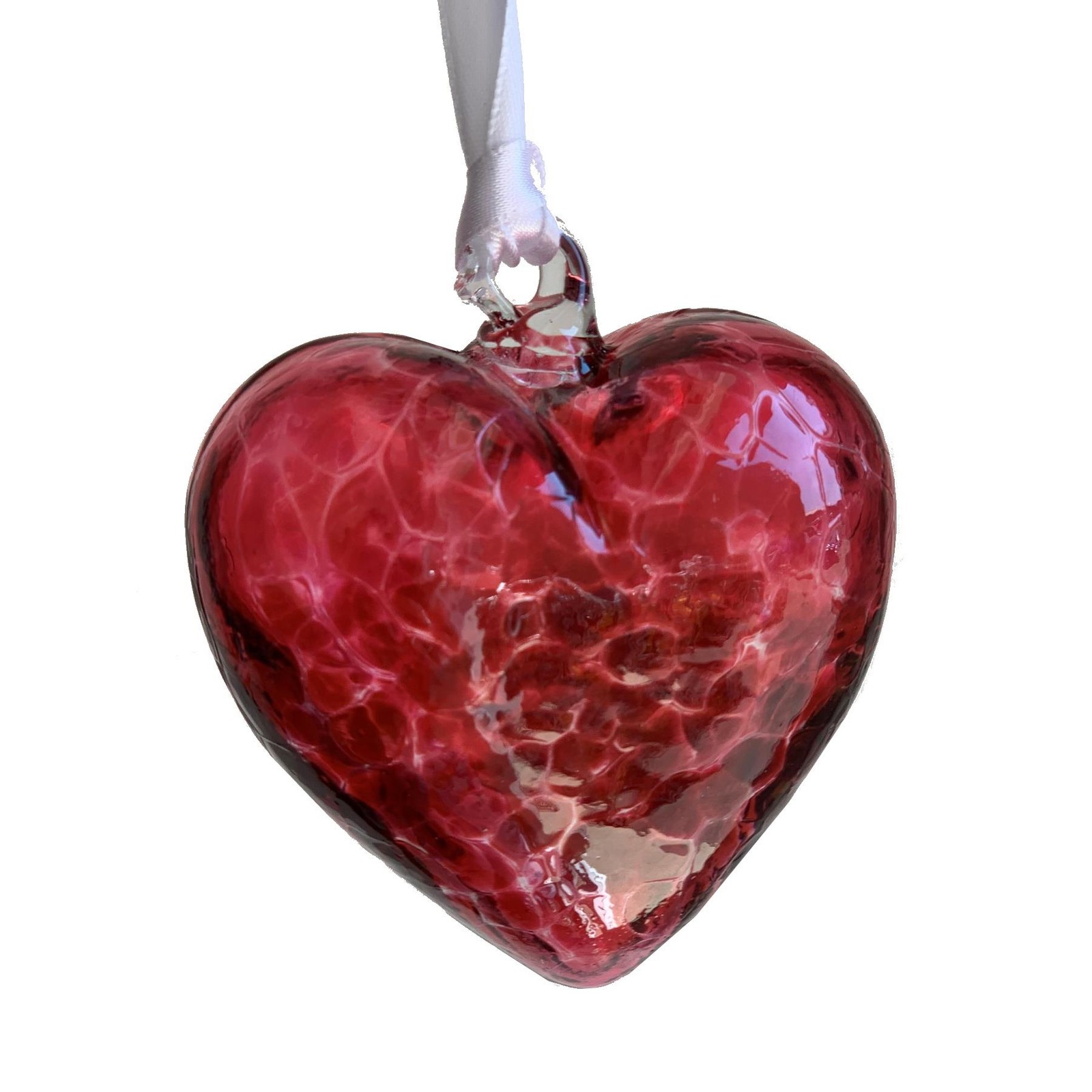 Milford Friendship Pink Glass Heart Love Small Handmade Hanging Token Gift Idea