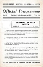 Manchester United Reserves v Preston North End (Central League 26.02) 1962/1963 