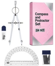Mr. Pen- Bulk Compass and Protractor Set, 24 Set, Metal Math Compass  with R...