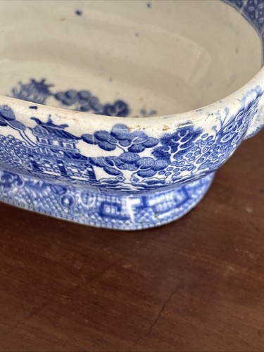 Antique Georgian Davenport Willow Pattern Small Serving Tureen - Picture 6 of 14