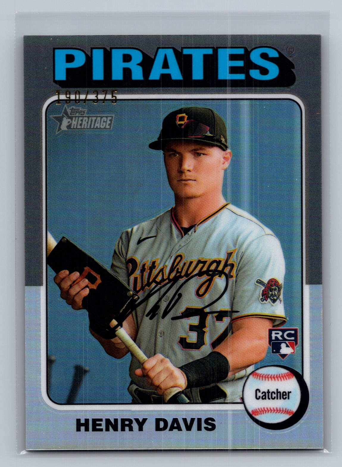 2024 Topps Heritage #415 Henry Davis Chrome Silver Refractor #/375