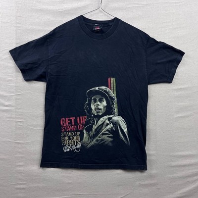 Zion Rootswear Bob Marley Graphic T-Shirt Mens Large Black Get Up Stand Up 2007