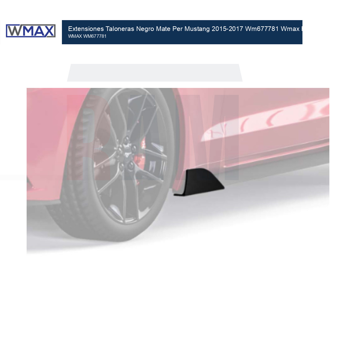 Ford Ford Mustang 2015-2017 Extensiones Taloneras Negro Opaco | Extensions Si...