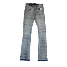 Men JORDAN CRAIG Piecing Stacked Denim Jean