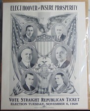 Herbert Hoover 1928 Pennsylvania Senate poster campaign political