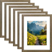 6 Pack Picture Frames Set Engineered Wood Gallery Wall Frame Set with Plexiglass