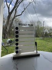 Acrylic Weekly Plan Dry Erase Board Portable with Stand and Marker