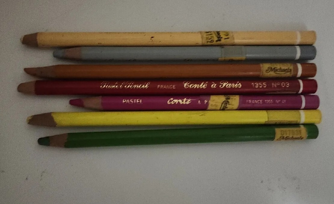 Vintage Conte a Paris Pastel Pencils France lot of 7 Model