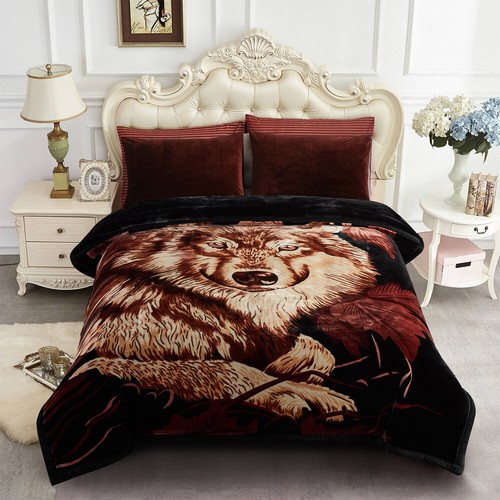 2 Ply Heavy Blanket 2 Sides Printed Soft Thick Warm Bed Throw Blanket 85" x 93" - Picture 39 of 112