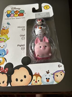 New Series 1 Disney Tsum Tsum Collect Stack 'Em Minnie 104 Olaf 177 Piglet 154