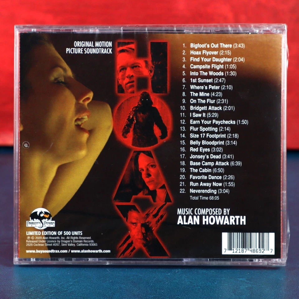 Hoax Soundtrack CD Alan Howarth Limited Edition 500 Dragon's Domain 2020 Sealed Foto 3 de 4