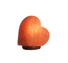 Lamp Of Salt Heart-Shaped On Base Of Wood Himalaya CMS 17x15x10