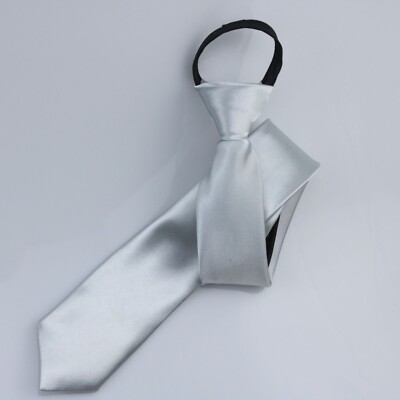 Girls/Boys 15'' Fashion Skinny Slim Pre-tied Necktie With Zipper for 8-16Y Kids 