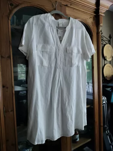 New White H&M Linen Dress Size 10 Eur 42 Light Dress with pockets H&M NWT HM