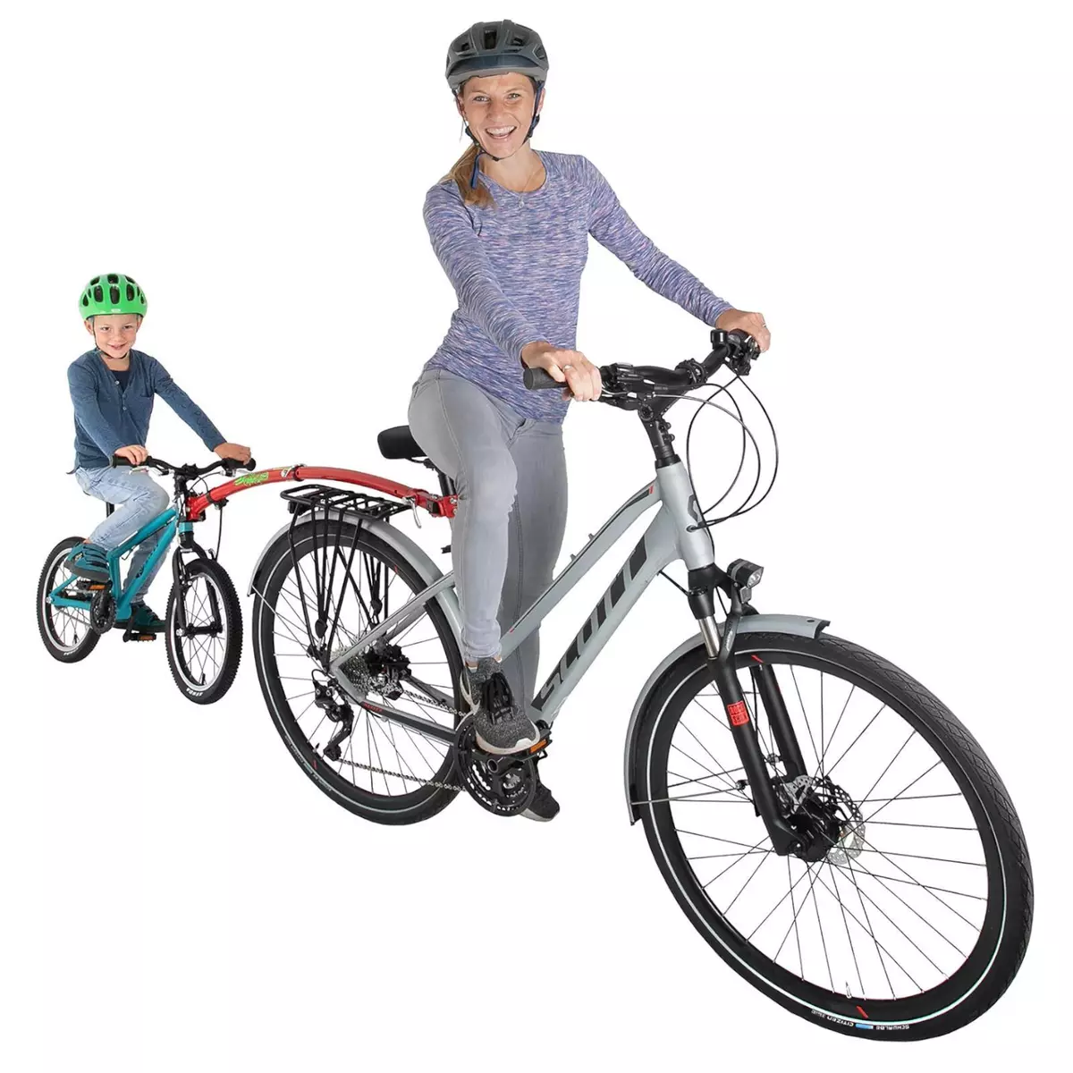 Trail Gator Tandem Rod Kids Bike Red to 32kg 12-20 Fuser Bar