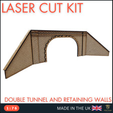 Scale model railway scenery Double Rail Tunnel & Retaining walls OO Gauge 1:76