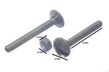 Pack Of 6 Coach Carriage Bolt M12 By 75MM BZP With Nut Fully Threaded
