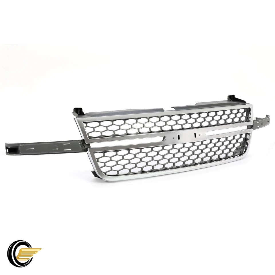 Front Bumper Grille Chrome Grille For 2003-2007 Silverado 1500 2500 3500 - Imagem 3 de 4