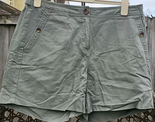 Joules Fabulous Lydia dunkelolive Leinen & Baumwolle Shorts Größe 14 neu ohne Etikett