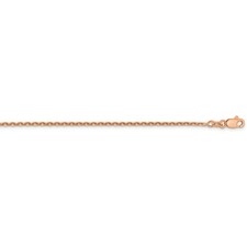 14k Rose Gold 1.65mm Solid Diamond Cut Cable Chain w/ Lobster Clasp 16" - 24"