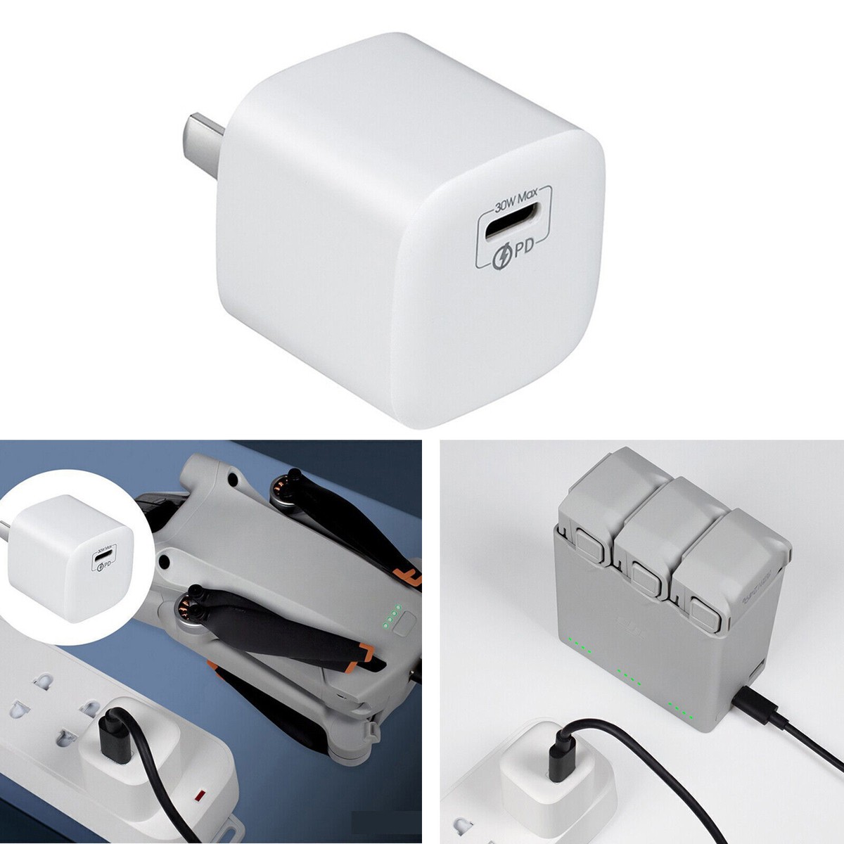 For DJI Mini Pro Drone Mini Fast Charger Adapter USB-C 30W PD