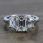 2 Ct Emerald Cut Simulated Diamond Women's Wedding Ring 14K White Gold Plated