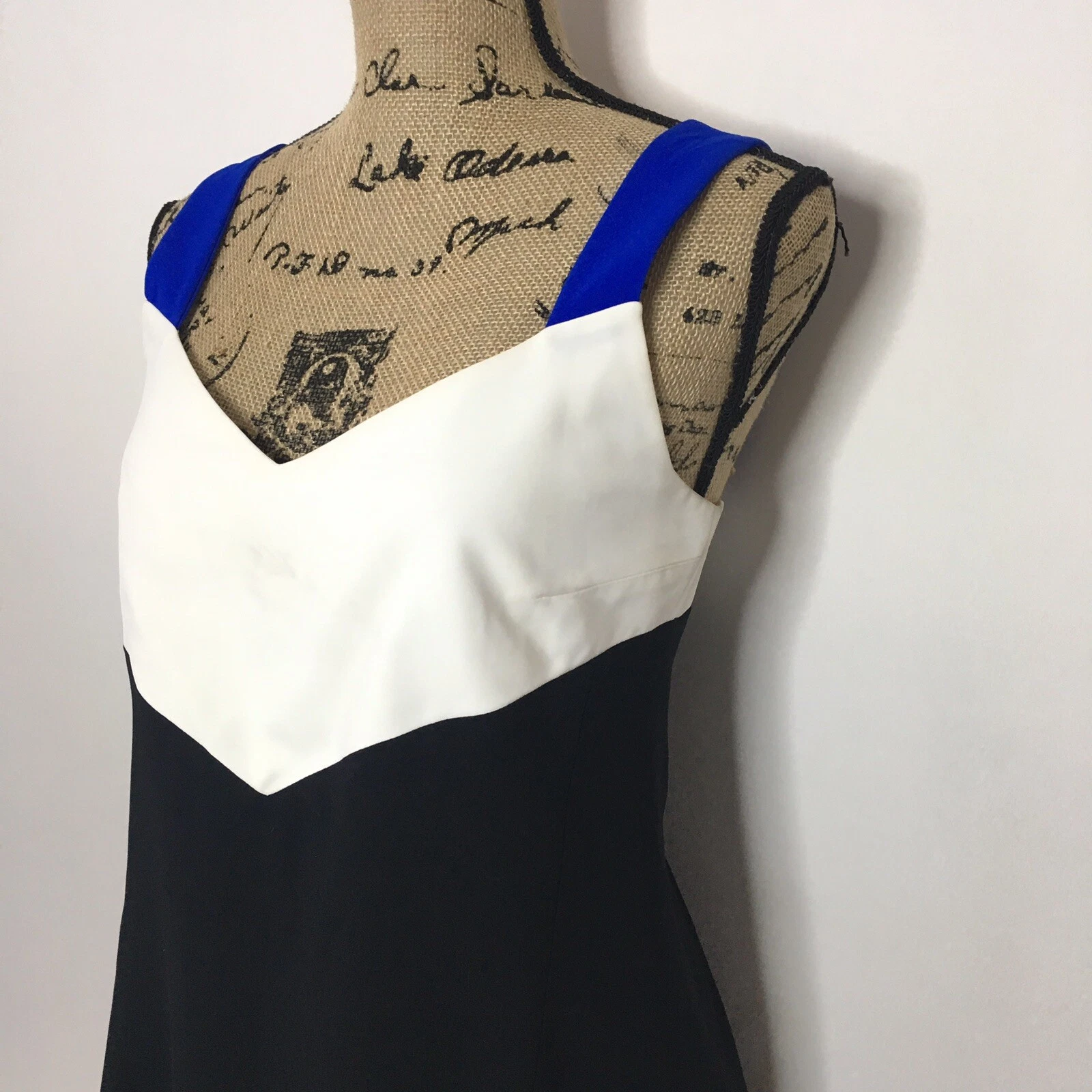 Abito Kenzo Colorblock 38 US M nero bianco blu abito a turni