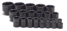 Sk Tools 4039 - 19 Piece 12 Dr. Standard Sae Impact Socket Set - 6 Point