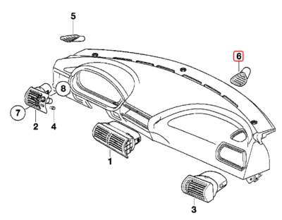 BMW Z3 Windshield Defroster Vent | Right Side | Side Duct | E36/7