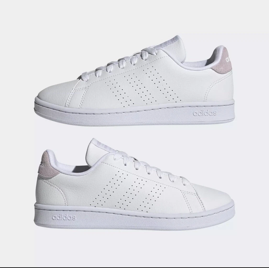 adidas Advantage White Pink Women Classic Casual Sneakers GW4847