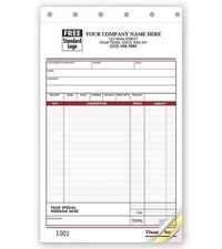 250 Sales Slips Invoices 2 Part Carbonless / 5.66" x 8.5" / Nebs Deluxe No. 2591