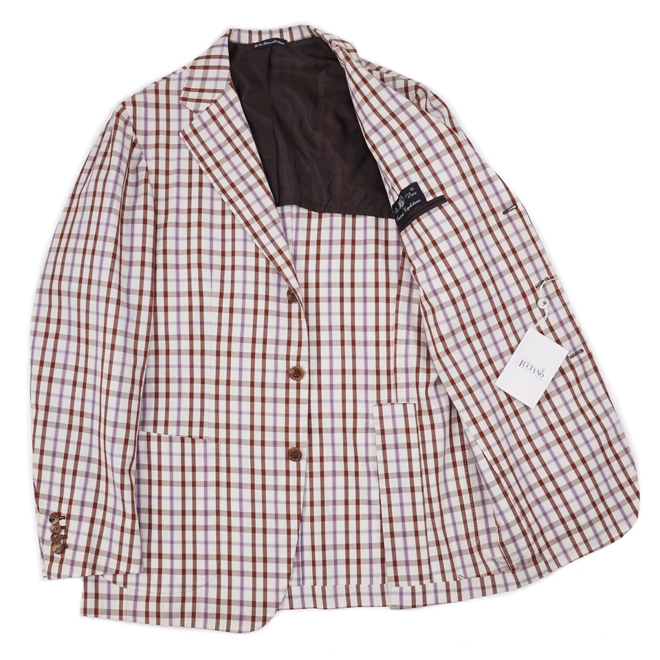 Abrigo deportivo Orazio Luciano de algodón superfino a cuadros en capas 38R (UE 48) Foto 2 de 4