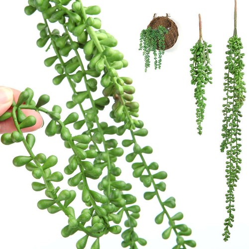 1/2/3x Fake Hanging Plants Artificial Succulents String Pearls House Vine Plant - Picture 7 of 15