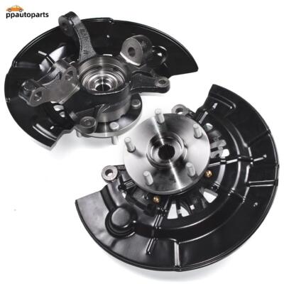 Pair Front Steering Knuckle & Wheel Hub Bearing for Toyota Camry 2.4L 2007-2009