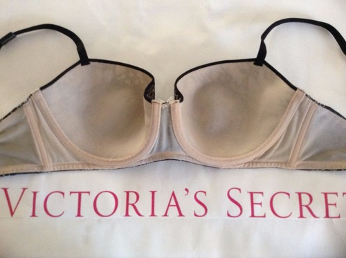 Sujetador Victorias Secret Balconet Negro 32D Superposición de Encaje Victoria's Nuevo con Etiquetas $45 (M573) - Imagen 2 de 2
