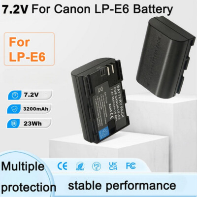 DSTE Chargeur Double Rapide USB Pour Batterie LP-E6 Canon - Compatible EOS 5D Mark II IV, 6D, 7D, 80D, 70D