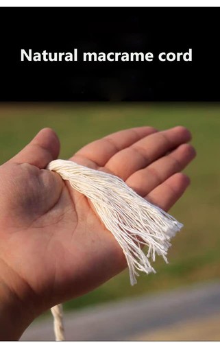 5mm x 110 Yards Natural Cotton Macrame Cord Beige DIY Crafts Plant Hangers - Picture 8 of 8