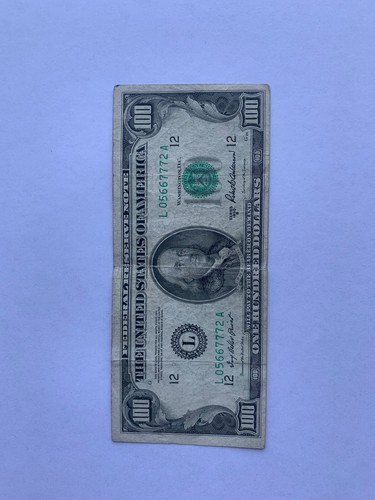 1950 B $100 Old Used U.S. Currency Serial Number # L05667772A - Picture 2 of 8