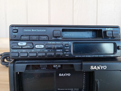 Vintage Sanyo FM/AM CASSETTE CAR STEREO MAC-4195 & 10 DISC CD