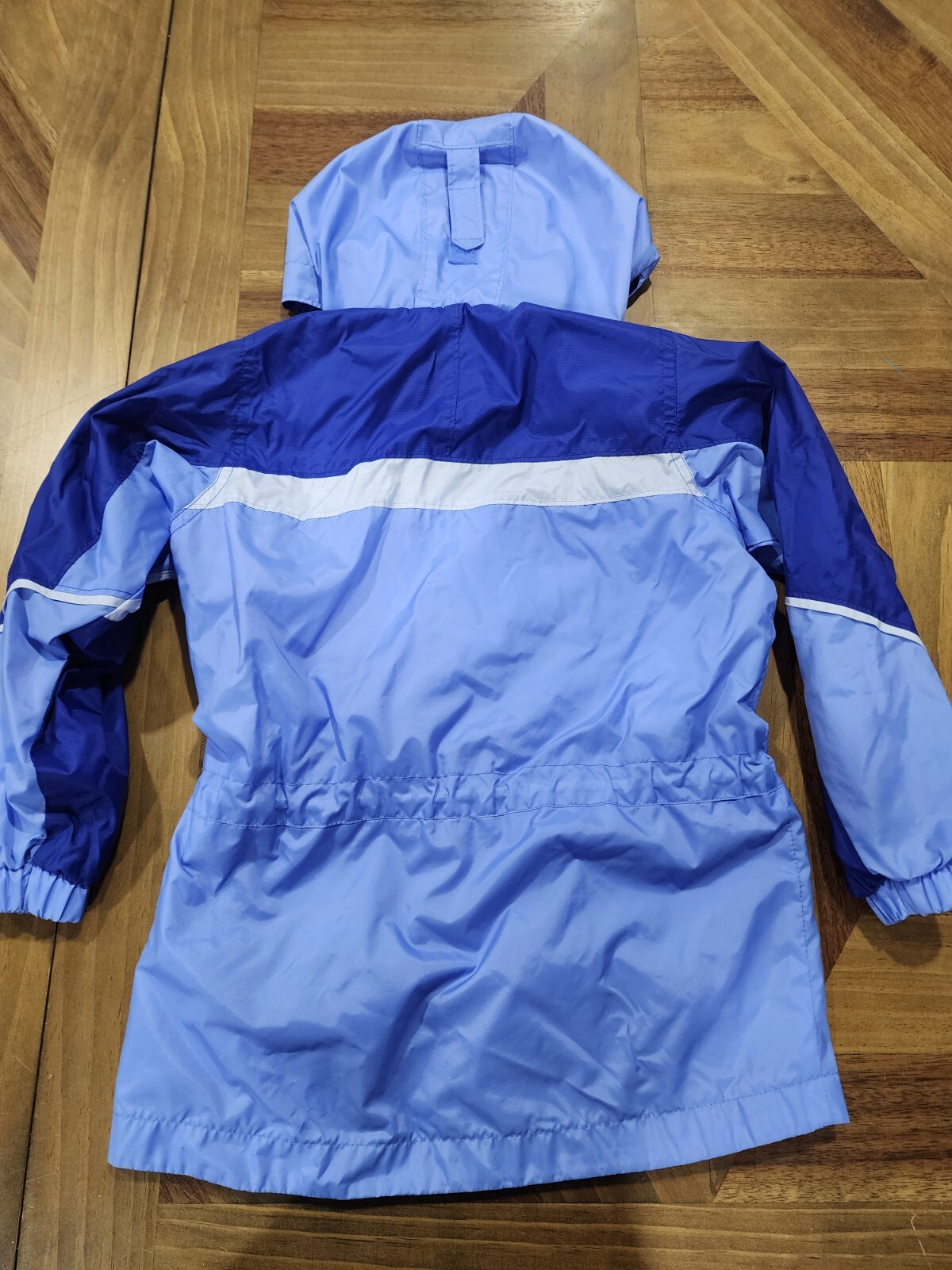 Columbia Girls Blue Long Sleeve Full Zip Hooded Rain Coat Jacket Small 6/6X